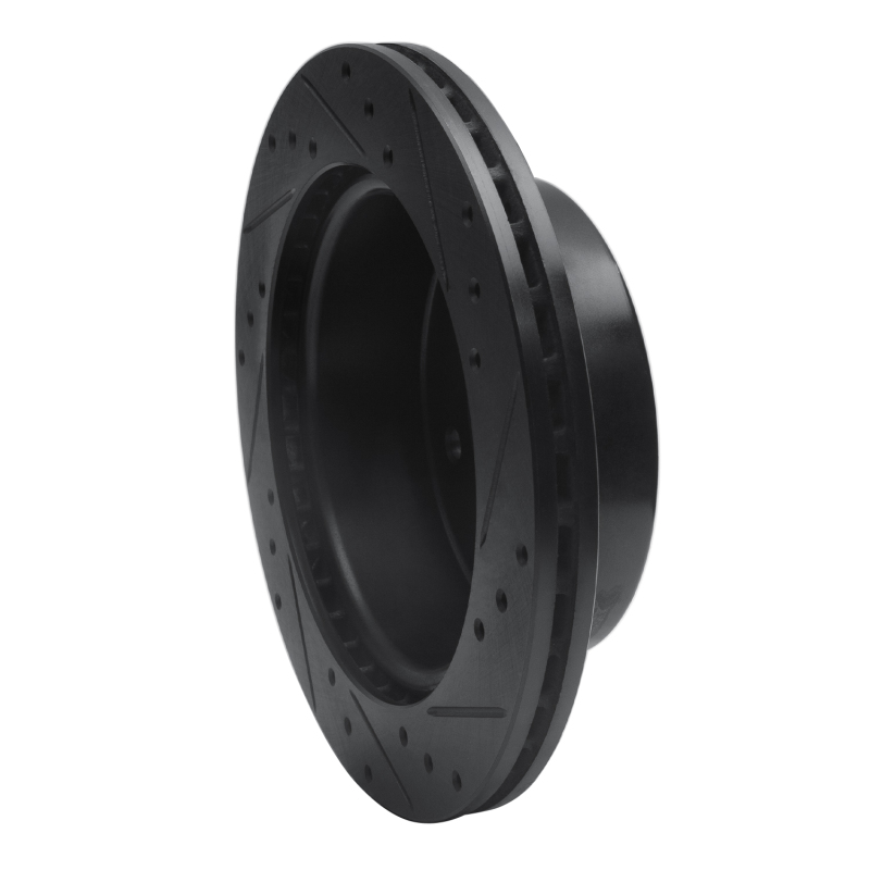 Ford Bronco Brake Rotor (1) - Rear Left - R1 Concepts - Drilled & Slotted - Black - `19-`25